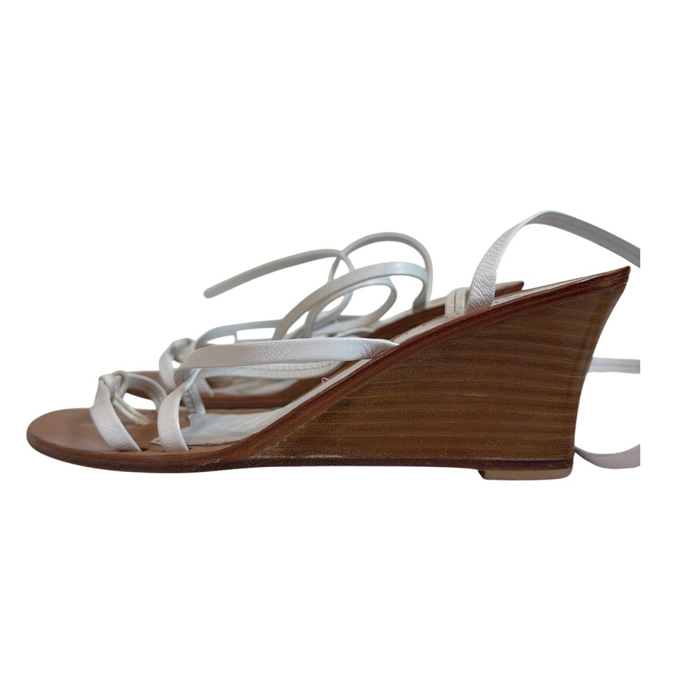 Cornetti‎ White Leather Lace Up Wedge Sandals Made in Italy Size 40